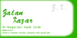 zalan kazar business card