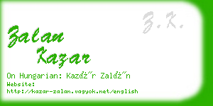 zalan kazar business card